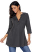 Sexy Charcoal Cable Knit Button Neck Swingy Tunic